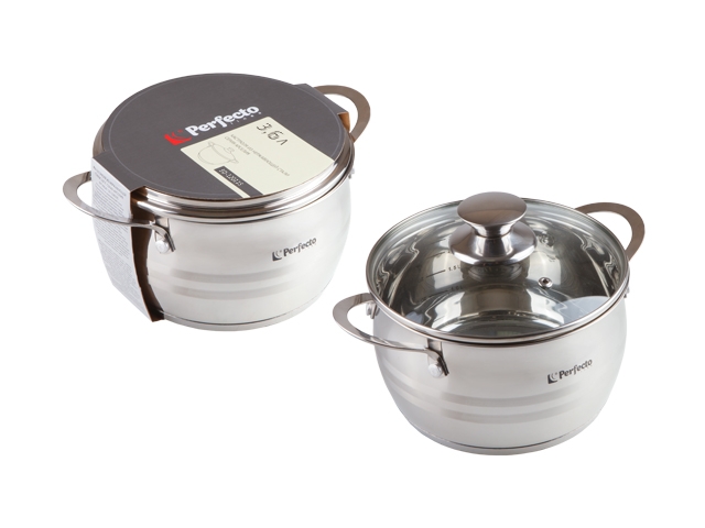 Кастрюля из нерж.стали, 3.1 л, ф 20 x 10, серия ARCELIA (Арселия), PERFECTO LINEA