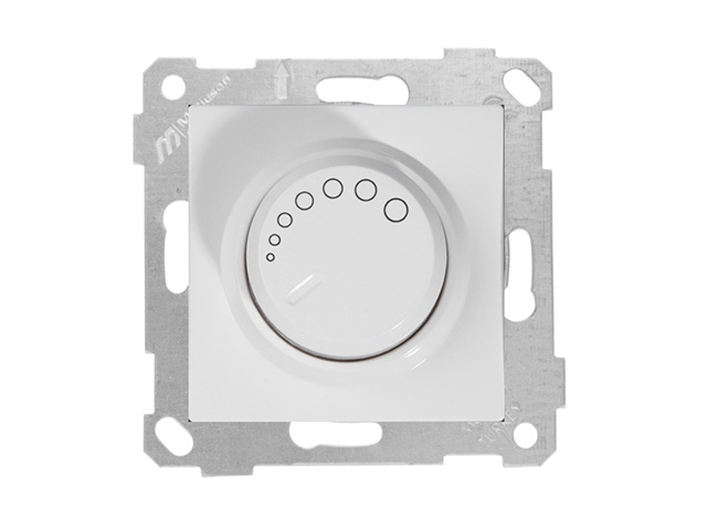 Выключатель поворотный (диммер) (скрытый, без рамки, винт. зажим, 1000Вт) белый, RITA, MUTLUSAN (220VAC, 100 - 1000VA,  50 Hz, IP20)