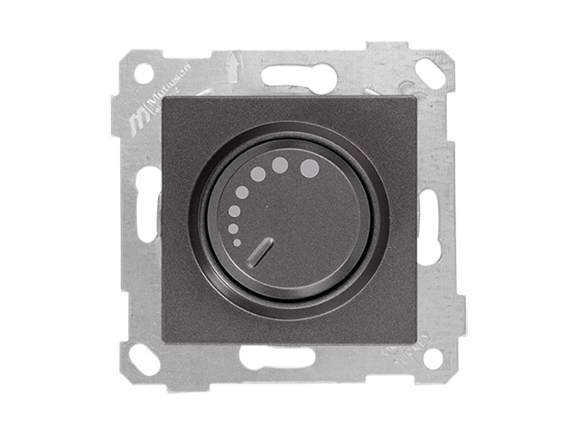 Выключатель поворотный (диммер) (скрытый, без рамки, винт. зажим, 1000Вт) дымчатый, RITA, MUTLUSAN (220VAC, 100 - 1000VA,  50 Hz, IP20)