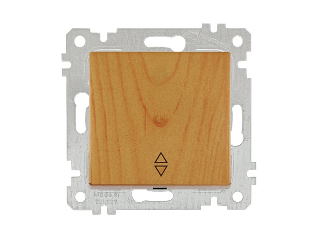 Выключатель проходной 1-клав. (скрытый, без рамки, винт. зажим) дуб, RITA, MUTLUSAN (10 A, 250 V, IP 20)