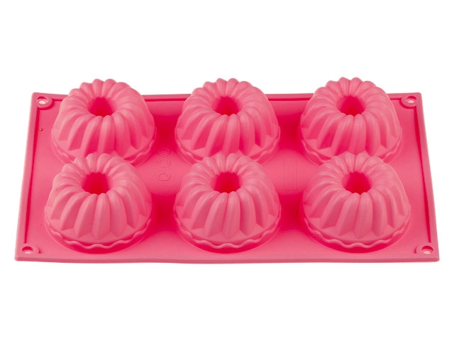 Форма для выпечки, силиконовая, прямоуг. на 6 кексов, 28.5 х 17.5 х 4 см, FRUIT DOVE, PERFECTO LINEA (тренд цвета 2020)