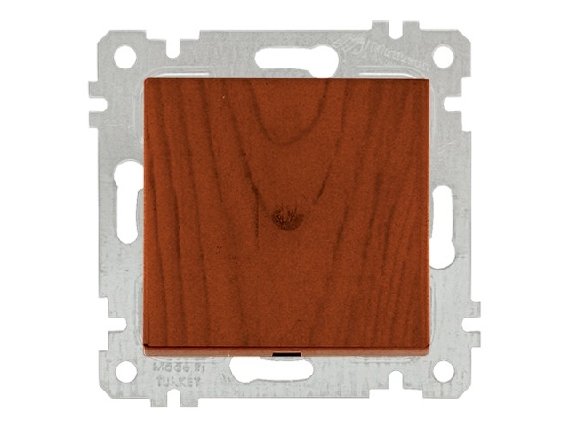 Выключатель 1-клав. двухполюсный (скрытый, без рамки, винт. зажим) вишня, RITA, MUTLUSAN (10 A, 250 V, IP 20)