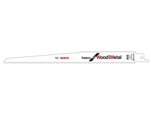Пилка сабельная по дереву с гвоздями S1111DF (2 шт.) BOSCH (пропил прямой, грубый, быстрый рез)