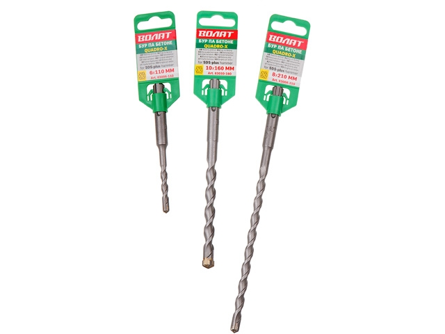 8х50х110 мм бур (сверло) SDS-plus QUADRO-X ВОЛАТ (бур по бетону)