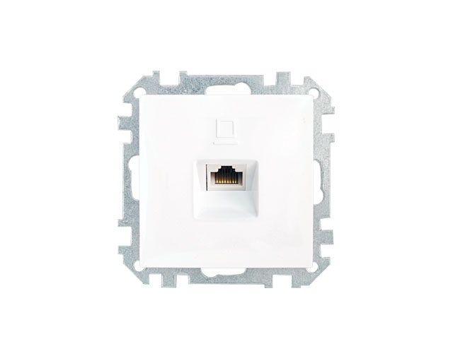 Розетка 1-ая компьютерная (скрытая) белая, Стиль, Bylectrica