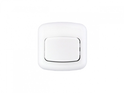 Выключатель 1 клав. для быт. электр. звонков (открытый, 1А) белый, Bylectrica