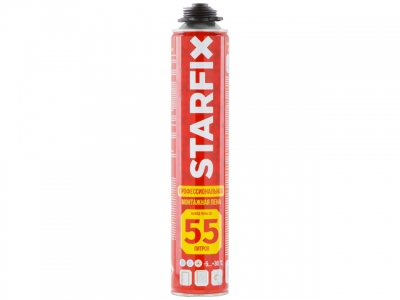 Пена монтажная профессиональная всесезонная STARFIX Gunfoam (750мл) (Выход пены до 55 литров)