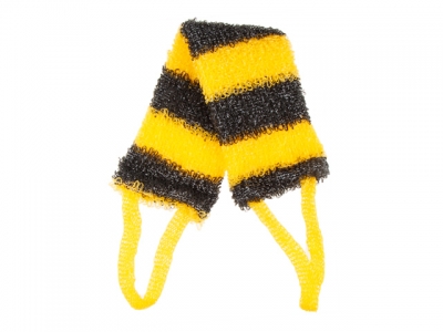 Мочалка банная MASSAGE-LINE "Полосатая кругловязаная" (полипропиленовая с поролоном)