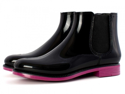 Полусапоги ПВХ женские, черн/бордов, р.36 Bora Nordman (ботильоны женские, со стелькой, р.36   поставляется в индивидуальной упаковке)