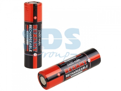 Аккумулятор Rexant 18650 unprotected Li-ion 2400 mAH 3.7 В  упак= 2 шт Блистер