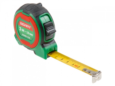 Рулетка  3м/16мм двухкомпон. корп. ВОЛАТ (быт.) (TPR покрытие корпуса  УФ кольцо на корпусе рулетки)