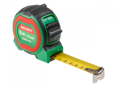 Рулетка  5м/25мм двухкомпон. корп. ВОЛАТ (быт.) (TPR покрытие корпуса,   УФ кольцо на корпусе рулетки)