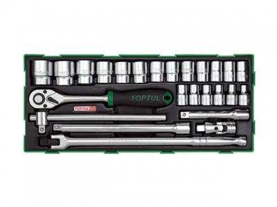Набор-сет головок с принадлежностями 25предм. TOPTUL (GTB2504)
