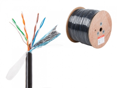 Кабель витая пара F/UTP Cat5E 4х2х24AWG (0.51мм) 305м, медь, наруж. (PE) Юпитер (ЮПИТЕР)