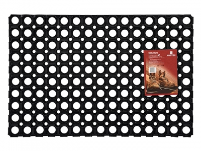 Коврик придверный ячеистый, грязесобрный, 40х60х1,2 см, черный, VORTEX (ВОРТЕКС)