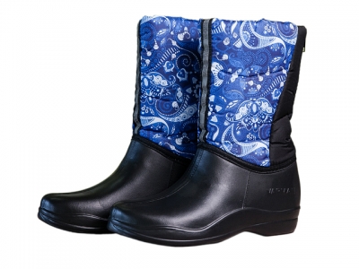 Сапоги ЭВА женские утеплен. комбинирован., сзади на молнии, р.36 (цветные, сзади на молнии, р.36 (24,5 см)  высота сапога 25 см) (Эра-Профи)