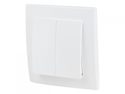 Выключатель 2 клав. (cкрытый, 6А) белый, Стандарт, Юпитер (VS 56-232 Б) (ЮПИТЕР)