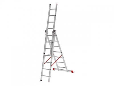 Лестница алюм. 3-х секц. 430/1126/450см 3х17 ступ., 38,5кг  NV323 Новая Высота (макс. нагрузка 150кг)