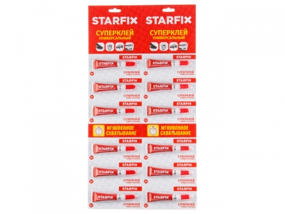 Суперклей универсальный STARFIX, (12шт. х 3гр.)