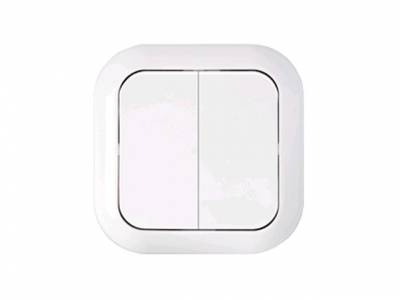 Выключатель 2 клав. (cкрытый, 6А) белый, Гармония, BYLECTRICA