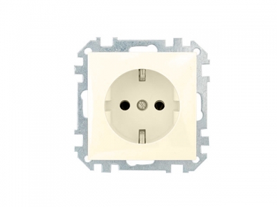Розетка 1-ая (скрытая, с/з) бежевая, Стиль, BYLECTRICA