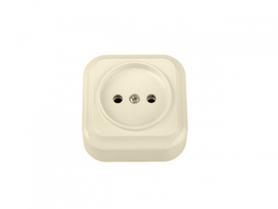 Розетка 1-ая (открытая, б/з) бежевая, Вариант, BYLECTRICA