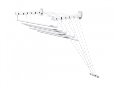 Сушилка для белья стеновая стальная 1,4 м, 6 стержней, белая, PERFECTO LINEA (6 стержней)