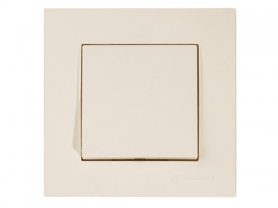 Выключатель 1-клав. (скрытый, винт. зажим) кремовый, RITA, MUTLUSAN (10 A, 250 V, IP 20)