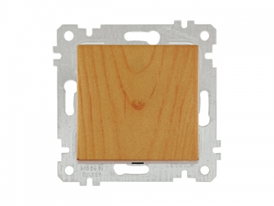 Выключатель 1-клав. двухполюсный (скрытый, без рамки, винт. зажим) дуб, RITA, MUTLUSAN (10 A, 250 V, IP 20)