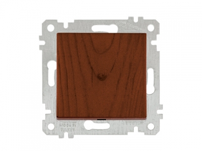 Выключатель 1-клав. двухполюсный (скрытый, без рамки, винт. зажим) орех, RITA, MUTLUSAN (10 A, 250 V, IP 20)