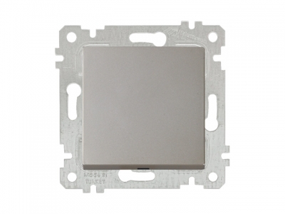 Выключатель 1-клав. двухполюсный (скрытый, без рамки, винт. зажим) титан, RITA, MUTLUSAN (10 A, 250 V, IP 20)