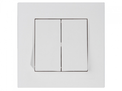 Выключатель 2-клав. (скрытый, винт. зажим) белый, RITA, MUTLUSAN (10 A, 250 V, IP 20)