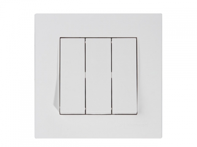 Выключатель 3-клав. (скрытый, винт. зажим) белый, RITA, MUTLUSAN (10 A, 250 V, IP 20)