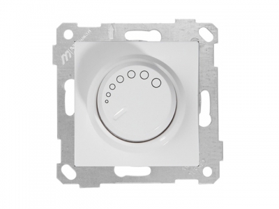 Выключатель поворотный (диммер) (скрытый, без рамки, винт. зажим, 1000Вт) белый, RITA, MUTLUSAN (220VAC, 100 - 1000VA,  50 Hz, IP20)