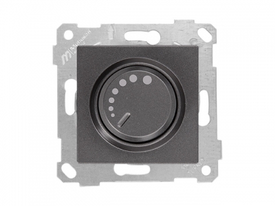 Выключатель поворотный (диммер) (скрытый, без рамки, винт. зажим, 1000Вт) дымчатый, RITA, MUTLUSAN (220VAC, 100 - 1000VA,  50 Hz, IP20)