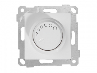 Выключатель поворотный (диммер) (скрытый, без рамки, винт. зажим, 600Вт) белый, RITA, MUTLUSAN (220VAC, 60 - 600VA,  50 Hz, IP20)