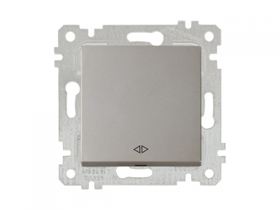 Выключатель промежуточный многопозиционный (скрытый, без рамки, пруж. зажим) титан, RITA, MUTLUSAN (10 A, 250 V, IP 20 перекрестный  (промежуточный))