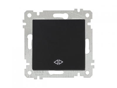 Выключатель промежуточный многопозиционный (скрытый, без рамки, пруж. зажим) черный, RITA, MUTLUSAN (10 A, 250 V, IP 20 перекрестный  (промежуточный))