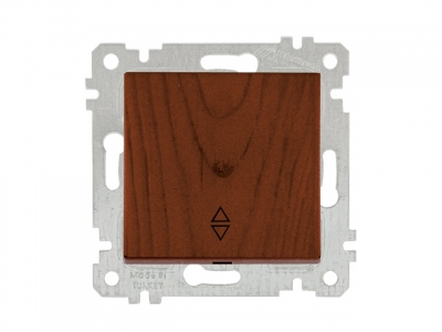 Выключатель проходной 1-клав. (скрытый, без рамки, винт. зажим) орех, RITA, MUTLUSAN (10 A, 250 V, IP 20)