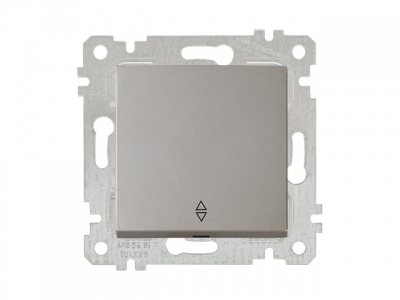 Выключатель проходной 1-клав. (скрытый, без рамки, винт. зажим) титан, RITA, MUTLUSAN (10 A, 250 V, IP 20)
