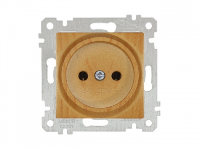 Розетка 1-ая (скрытая, без рамки, б/з) дуб, RITA, MUTLUSAN (16 A, 250 V, IP 20)