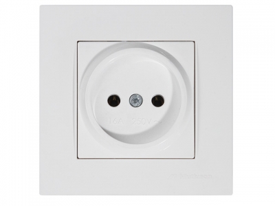 Розетка 1-ая (скрытая, б/з) белая, RITA, MUTLUSAN (16 A, 250 V, IP 20)