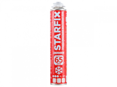 Пена монтажная профессиональная зимняя STARFIX Gunfoam Winter 65 (850 мл) (Выход пены до 65 литров)