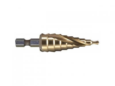 Сверло ступенчатое HSS TiN с спиральным желобком, 4-20, 1/4" (MAKITA)