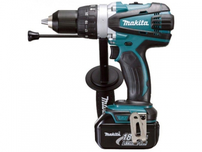 Аккум. ударная дрель-шуруповерт MAKITA DHP 458 RFE в чем. (18.0 В, 2 акк., 3.0 А/ч Li-Ion, 2 скор., 91 Нм, шурупы до 10 мм, сверление в металле до 13 