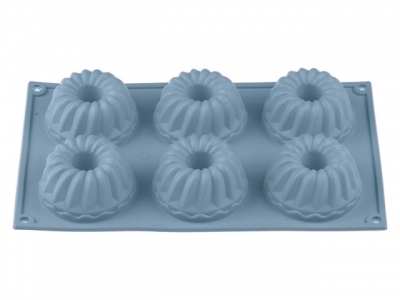 Форма для выпечки, силиконовая, прямоуг. на 6 кексов, 28.5 х 17.5 х 4 см, BLUESTONE, PERFECTO LINEA (тренд цвета 2020)