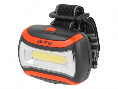 Фонарь налобный светодиодный 3Вт COB 3хAAA ЮПИТЕР