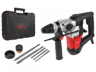 Перфоратор WORTEX RH 3231-1 в чем. + (2 зубила, 3 сверла) (1000 Вт, 4.8 Дж, 2 реж., патрон SDS-plus, вес 4.5 кг)
