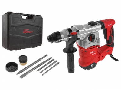 Перфоратор WORTEX RH 3239 F в чем. + (2 зубила, 3 сверла) (1500 Вт, 6.0 Дж, 3 реж., патрон SDS-plus, вес 5.4 кг)