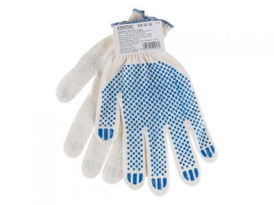 Перчатки х/б с ПВХ "Точка", 7,5класс STARTUL